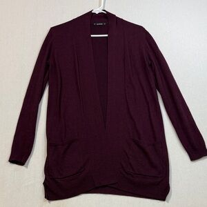 Chic Burgundy Open Front Cardigan